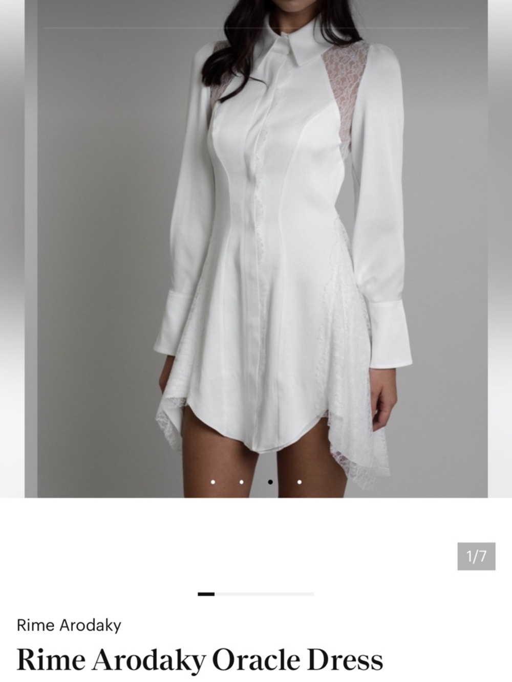 Rime Arodaky White Lace-Panel Oracle Dress